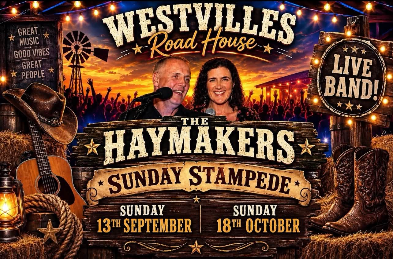 The Haymakers live band at Westvilles Sunday Stampede on 13 September and 18 October